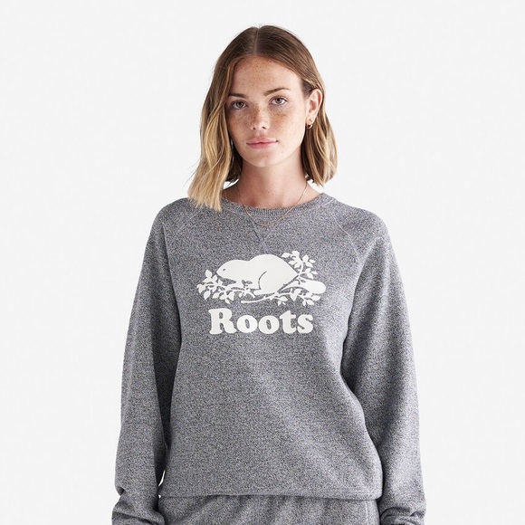 Roots Heather Gray Crew Neck Long Sleeve Sweatshirt - Picture 1 of 4